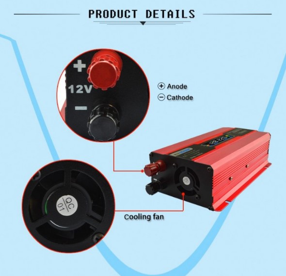 อินเวอร์เตอร์ 12โวลท์ 1000วัตต์ รุ่น SDB-1000A